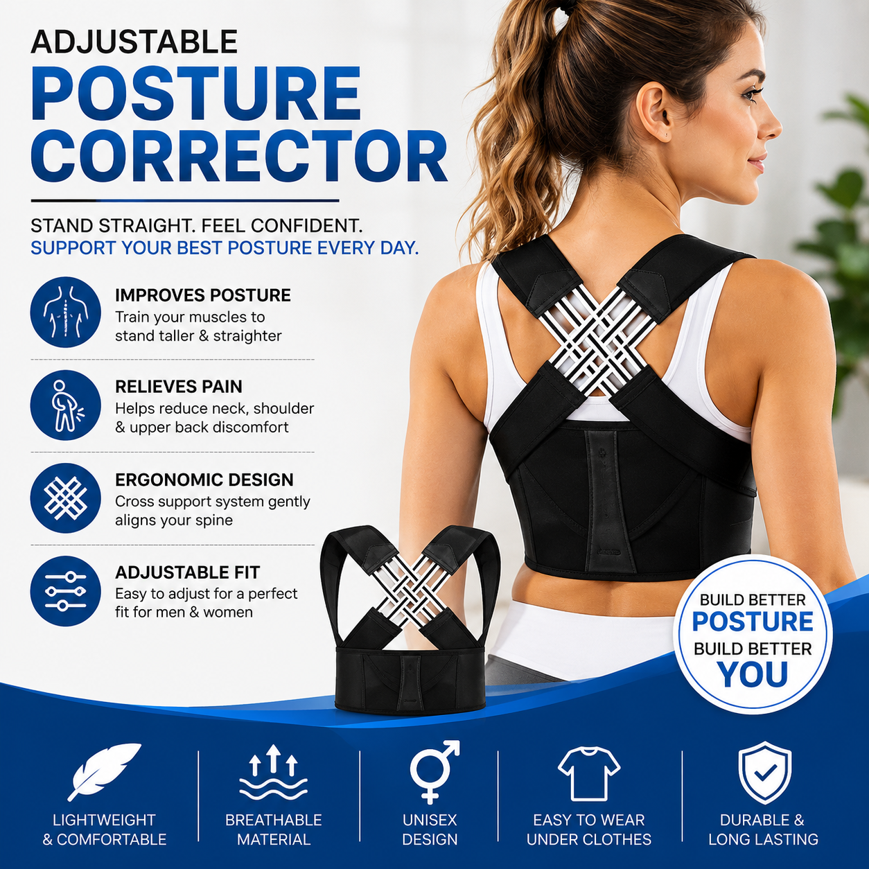 Adjustable Posture Corrector Belt
